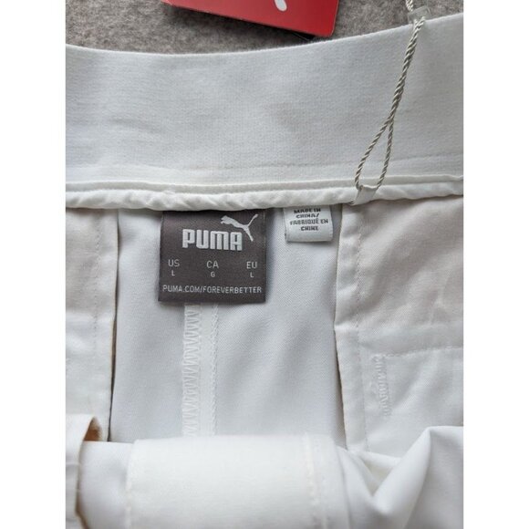 Women's Puma DryCell Pounce Bermuda 8" Golf Shorts Size Large White Chino NEW - Picture 2 of 4
